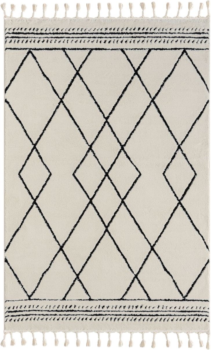 Thumbnail - Teppich Moroccan Comfort, 140 cm x 200 cm, Farbe weiß, rechteckig, Florhöhe 19mm