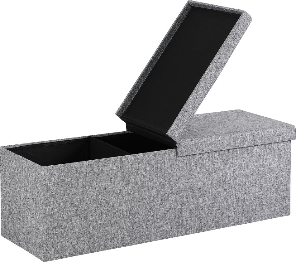 Casaria Sitzbank Hellgrau 115x38x38cm mit Klappdeckel