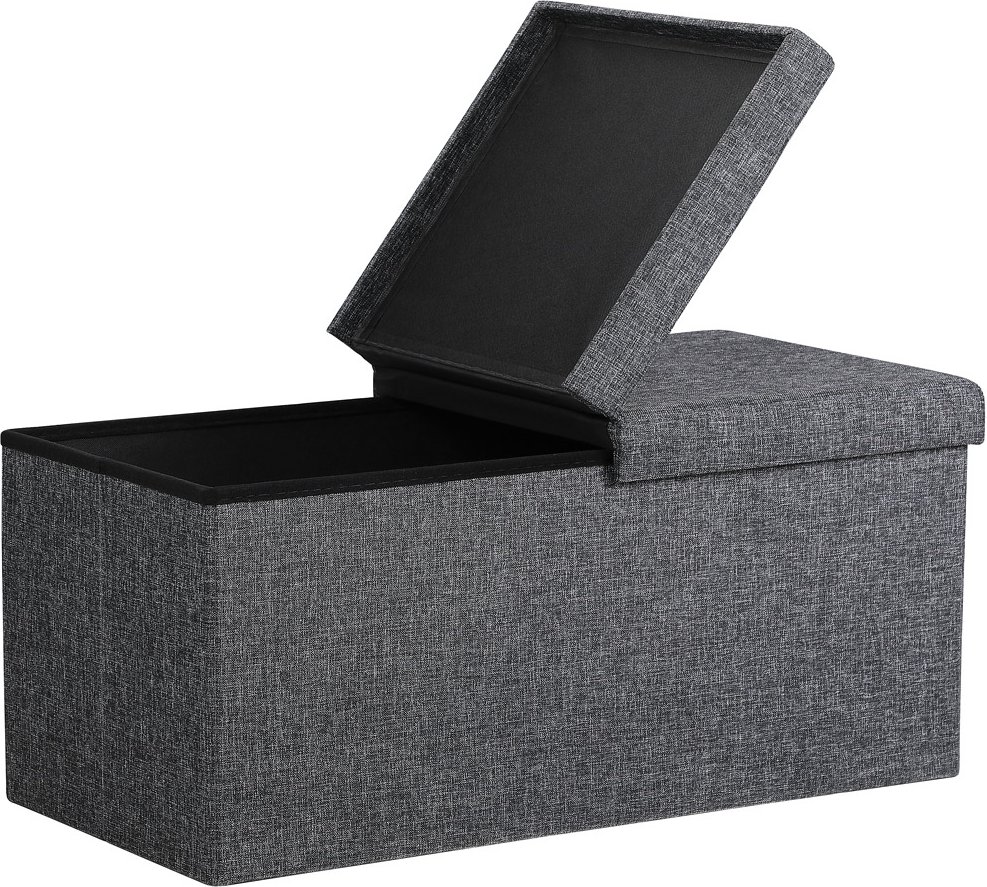 Casaria Faltbare Sitztruhe mit klappbarem Deckel dunkelgrau - 80x40x40cm