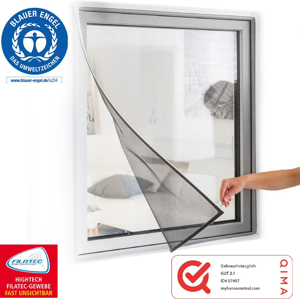 Magnet- Moskitonetz Fliegengitter EASY 100x120 cm weiß