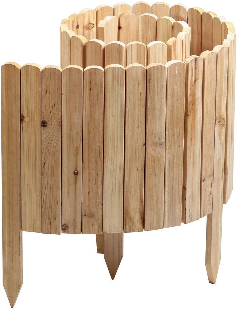 Rollzaun aus Holz, ca. 203 x 40 / 60 x 1,7cm - Natur