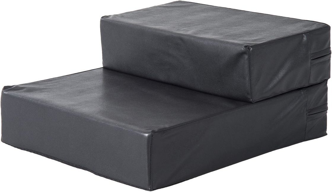 Tiertreppe Tierunterlage Klappbar Hundetreppe Treppe Unterlage für Katzen und Hunde Schwarz L45 x B39 x H20 cm