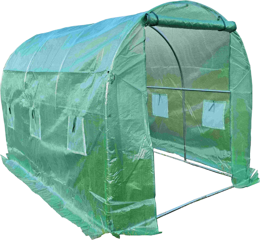 Tunnelgewächshaus mit 6 Fenstern und einer Tür, 300x200x200 cm