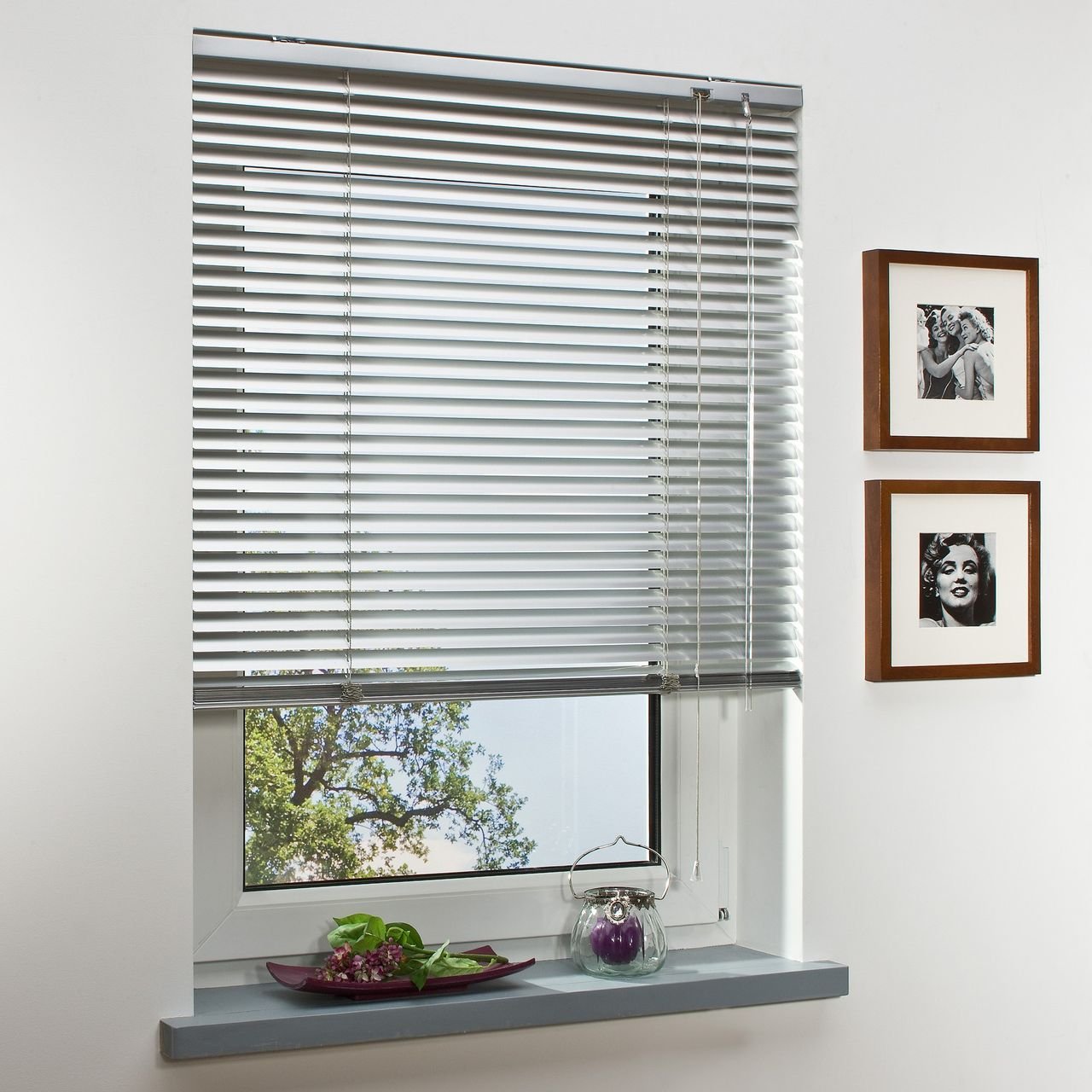 Aluminium-Jalousie, silber, 160 x 80 cm