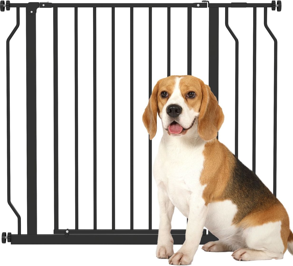 Hunde Türschutzgitter Treppenschutzgitter 75-95 cm Hunde Türgitter Stahl Schwarz