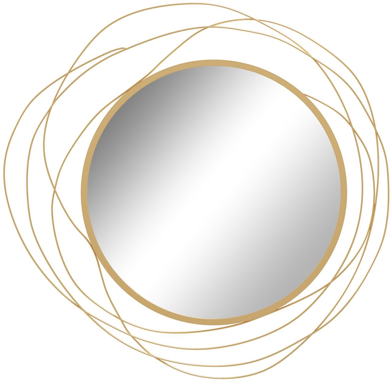 Wandspiegel, Ø65 cm Wandschmuck mit Spiegel, Metallrahmen, für Wohnzimmer