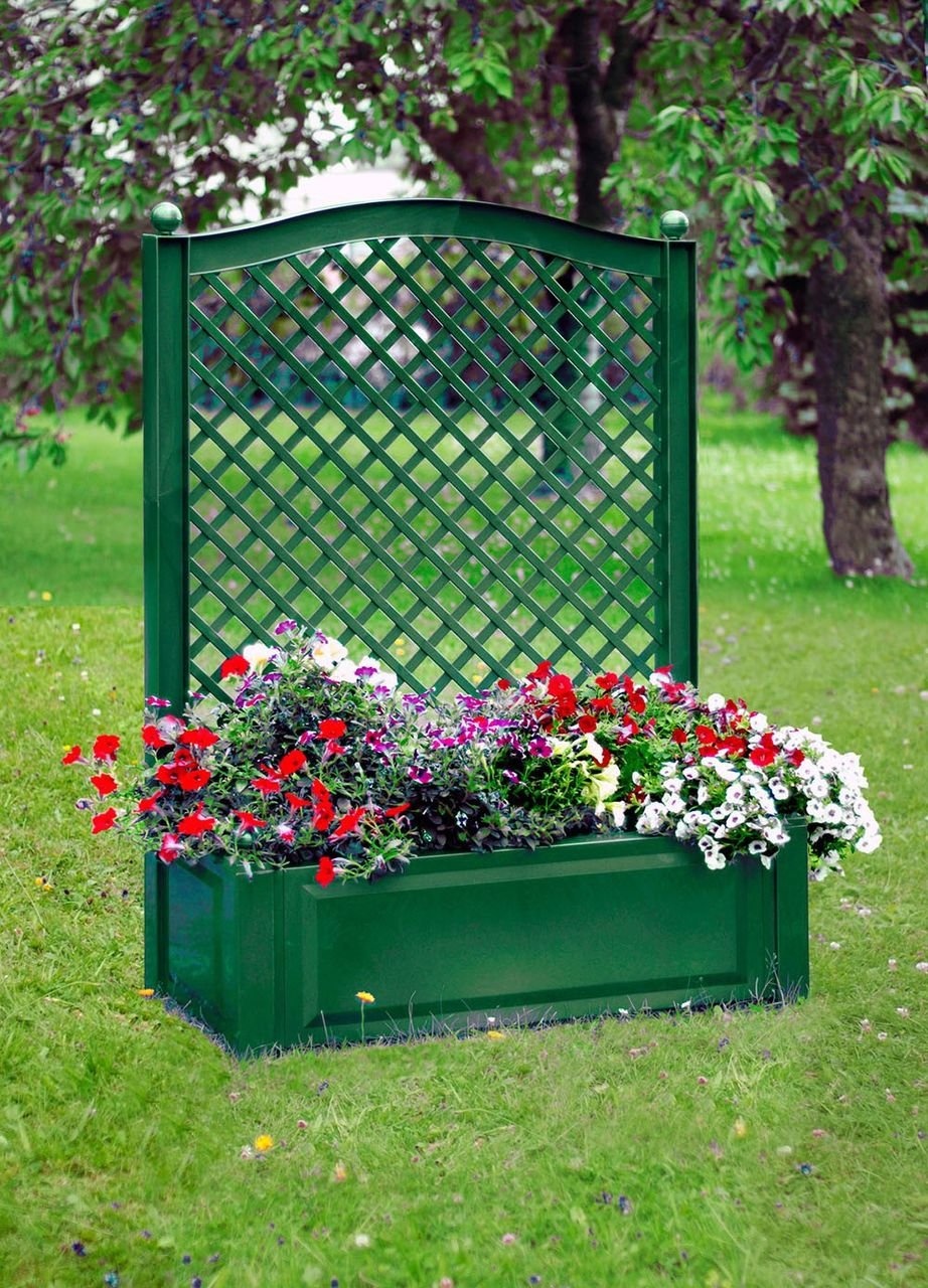 KHW Pflanzkasten mit Spalier, grün