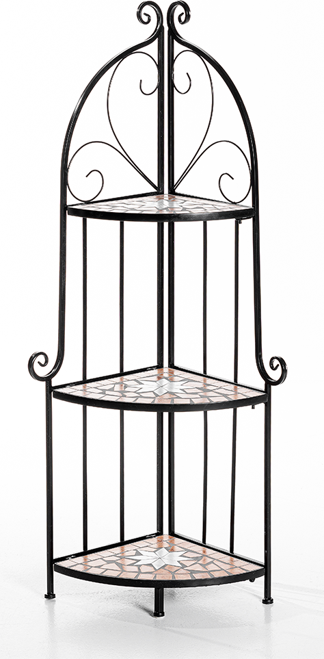 Metallregal/Mosaikregal mit 3 Böden - ca. 34 x 34 x 116cm - Mattschwarz