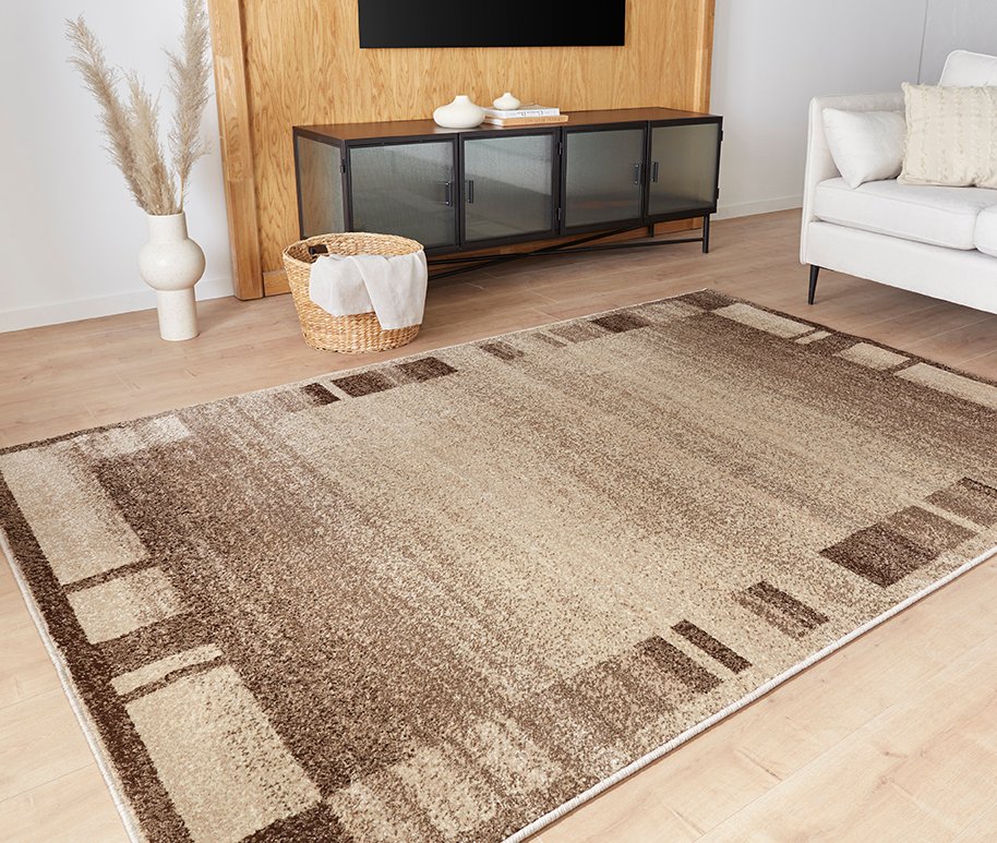 Moderner Kurzflor Teppich Daffi/Ylva 13056-120 Farbe Braun 240 x 340 cm