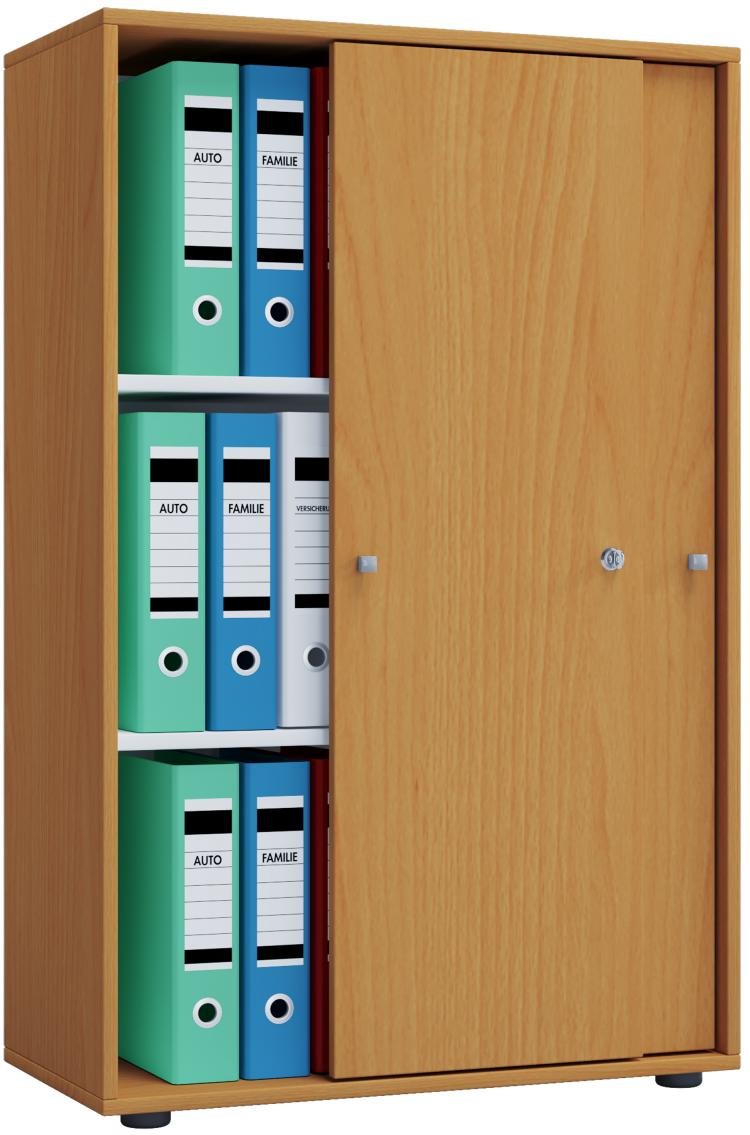 Büroschrank Lona XL mit Schiebetüren Buche