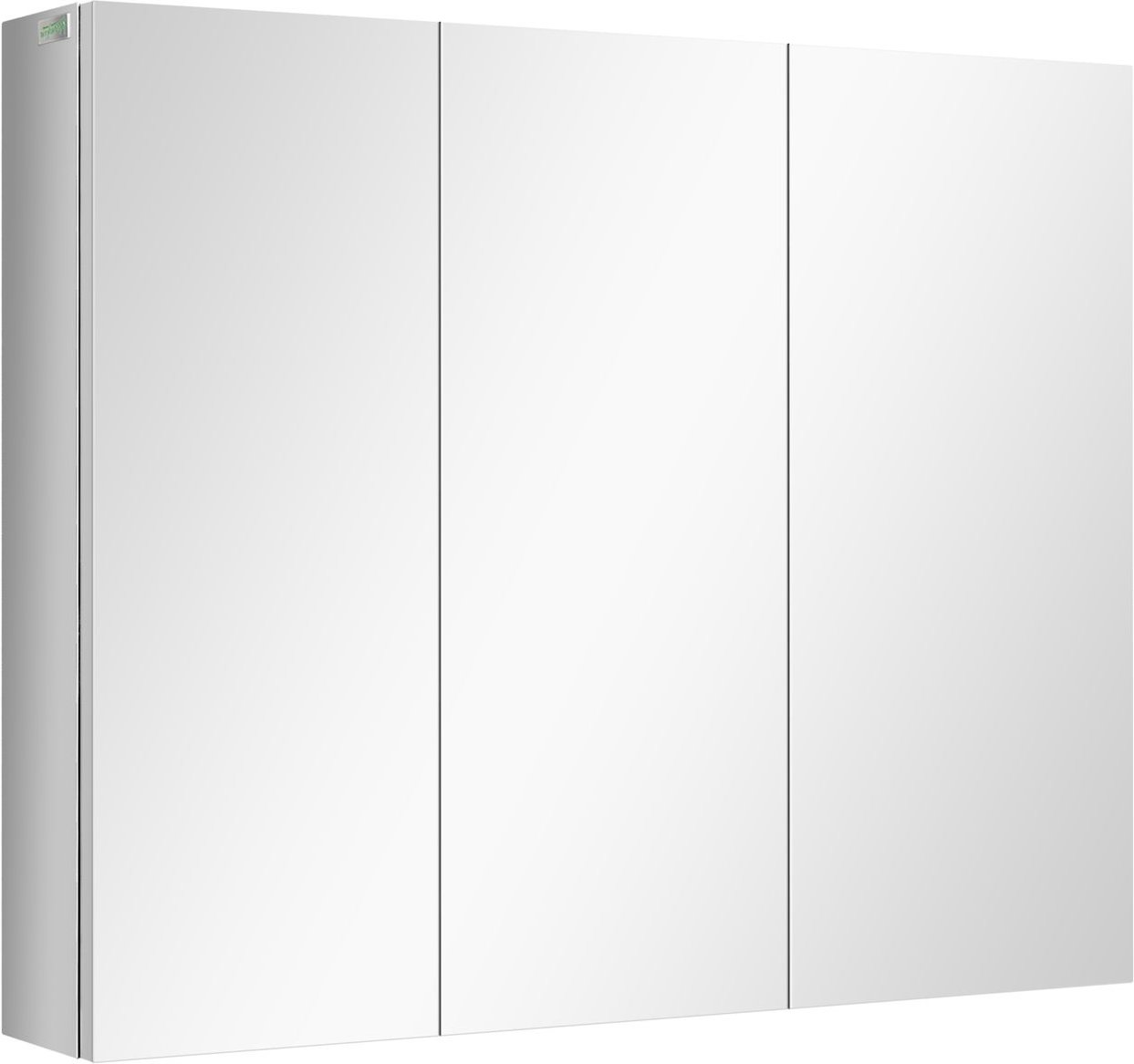 Spiegelschrank, Hängeschrank, Badezimmerschrank mit 3 Türen, Edelstahl