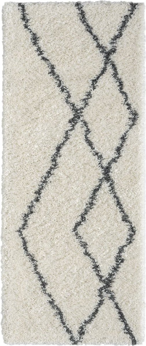 Teppich Laure , 80cm x 200cm, Farbe Weiß, rechteckig, Florhöhe 37mm