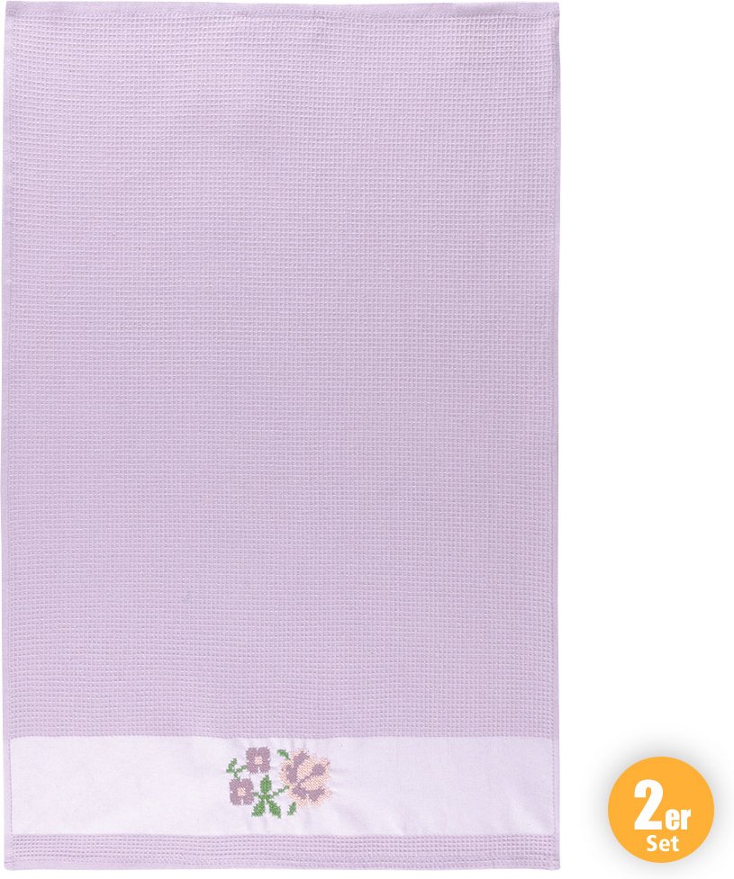 Pique-Küchentücher, Flieder - 2er-Set