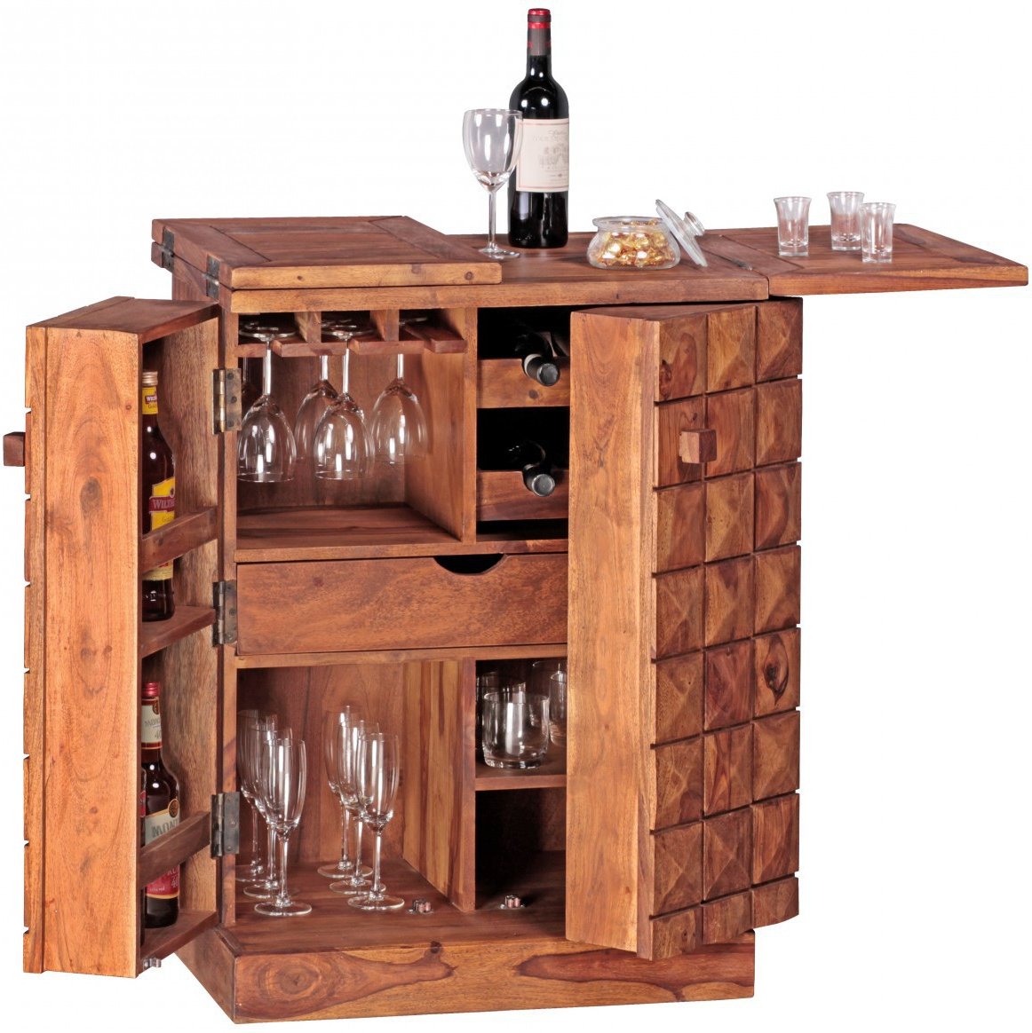 Barschrank aus Massivholz