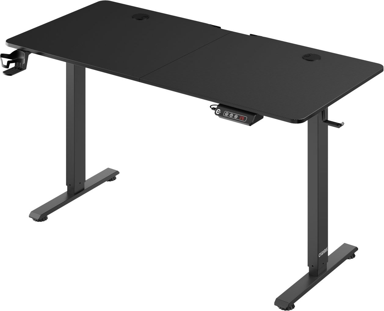 Casaria Höhenverstellbarer Schreibtisch Schwarz 140x60x73-118cm