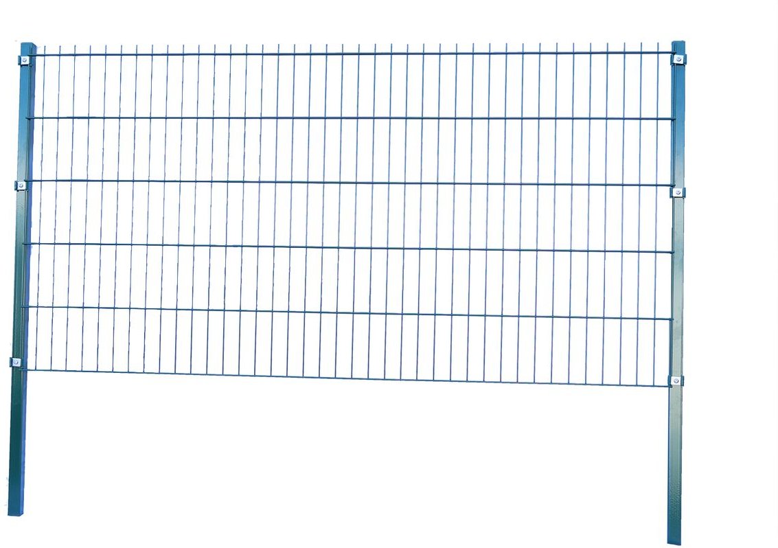 Doppelstabmattenzaun Komplett-Set, ca. 83 cm x 10 m - Moosgrün
