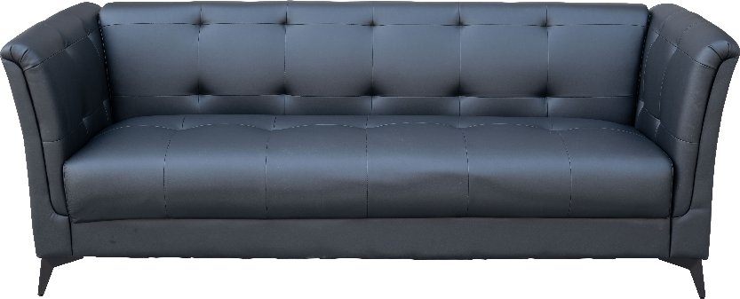 Thumbnail - 3-Sitzer Sofa in Lederoptik - ca. 213 x 88 x 80 cm - Schwarz