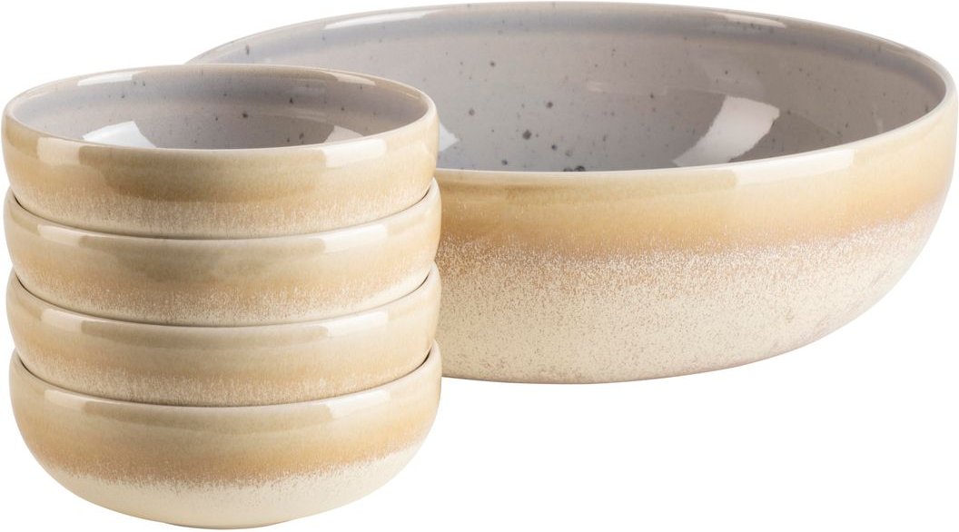 Serie Candy, Schüssel-Set für 4 Personen, Steinzeug, Flieder