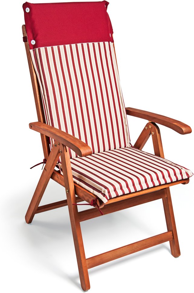 Detex Auflage 6er-Set Vanamo Rot/Weiß gestreift 120x45x5cm