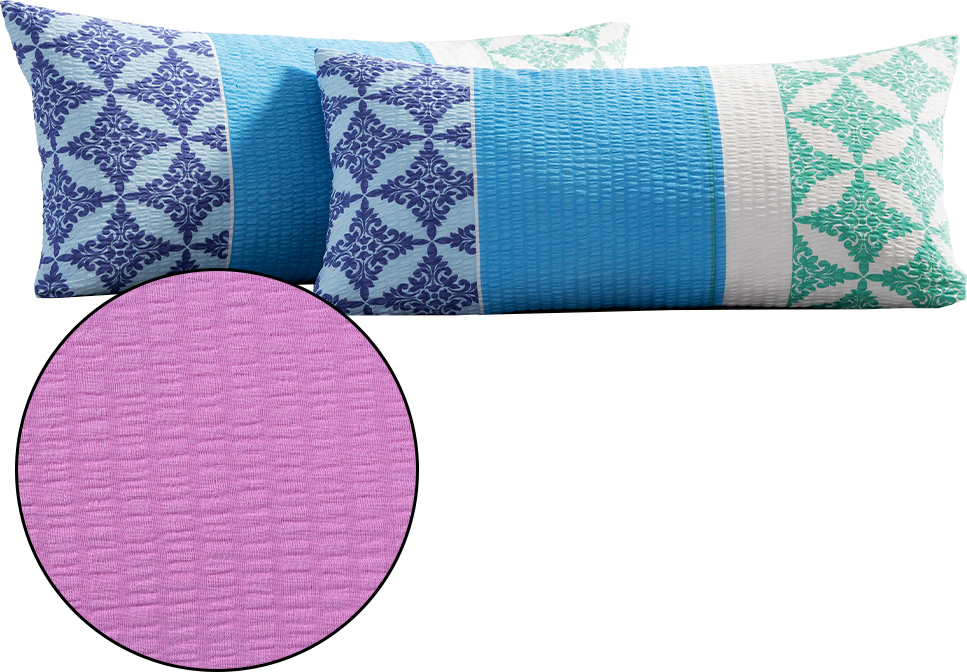 Seersucker-Kissenbezüge 2er-Set, ca. 40 x 80 cm