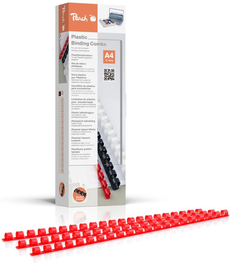 Binderücken 8mm, für 45 Blatt A4, rot, 100 Stück