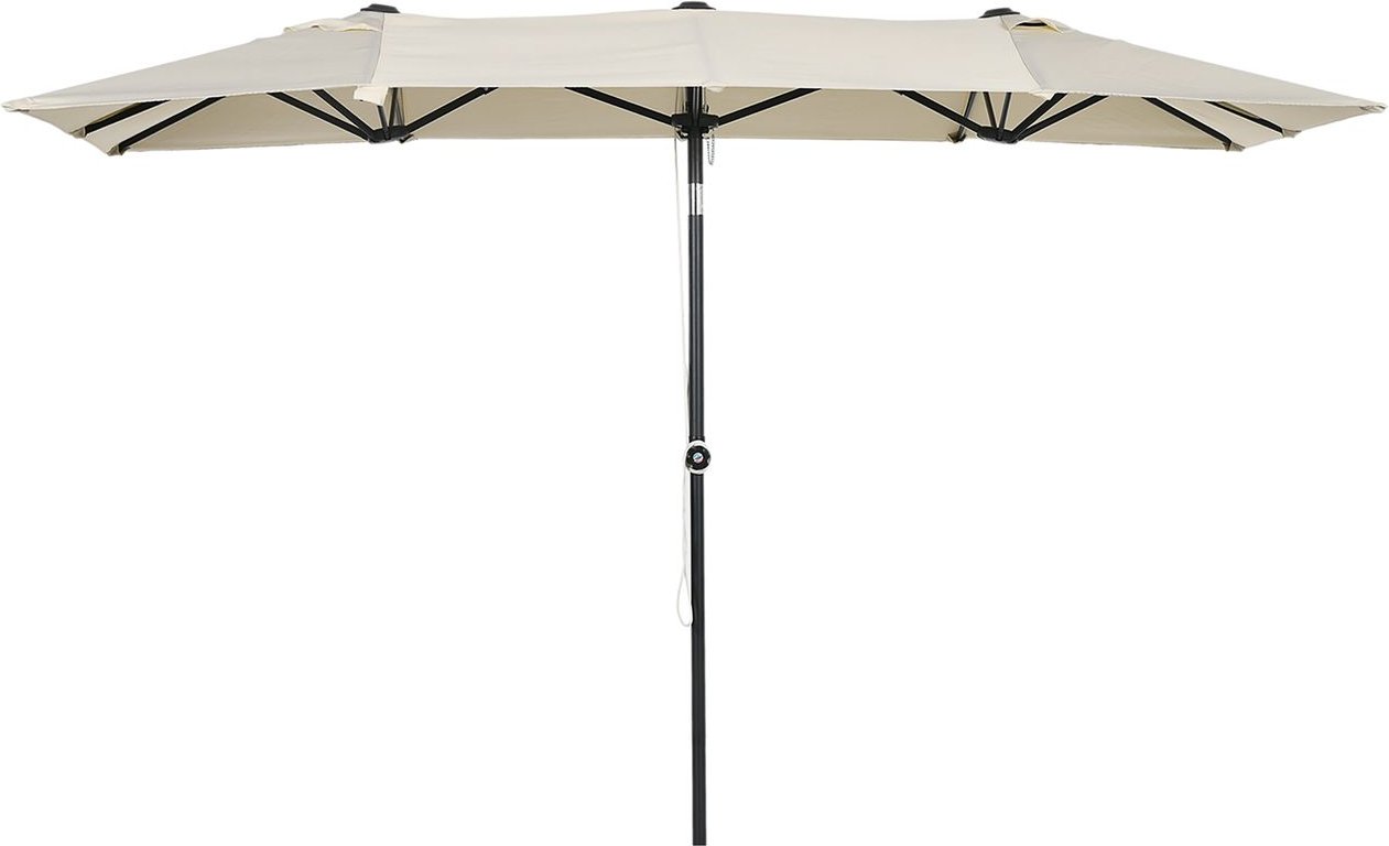 Outsunny Sonnenschirm, 150 x 295cm Gartenschirm, Verstellbar Doppelsonnenschirm