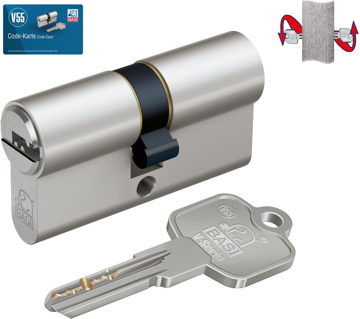 Thumbnail - Profil-Doppelzylinder - V55 30/55 mm - Verschiedenschließend - Not- und Gefahrenfunktion