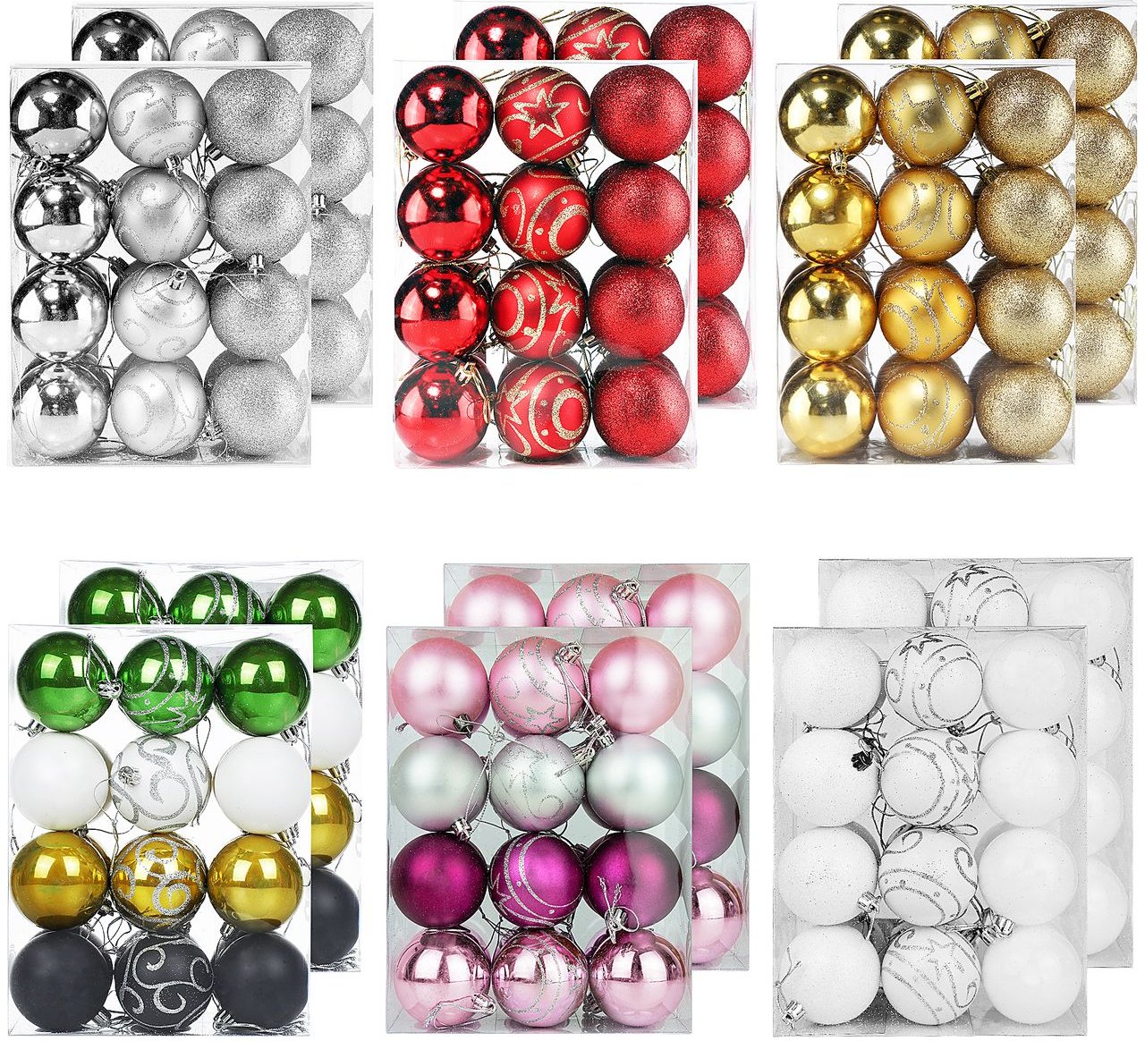 Weihnachtsbaumkugeln 24er Set, grün