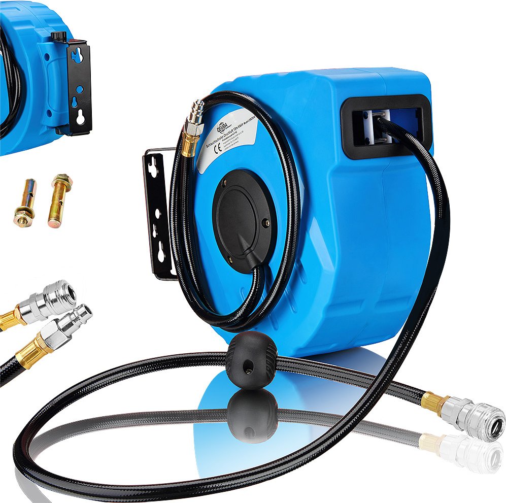 Deuba Druckluftschlauch mit Aufroller 10m