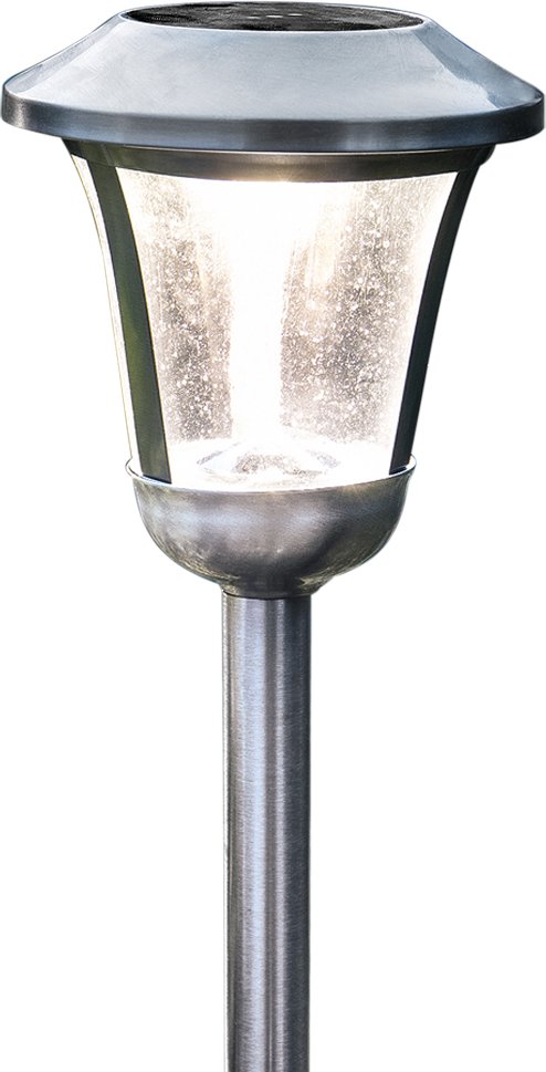 XL-Edelstahl-Solarleuchte mit Glaslinse