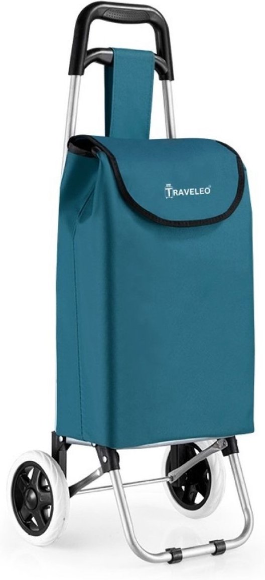 Einkaufstrolley 30L – Aluminium-Trolley in Türkis