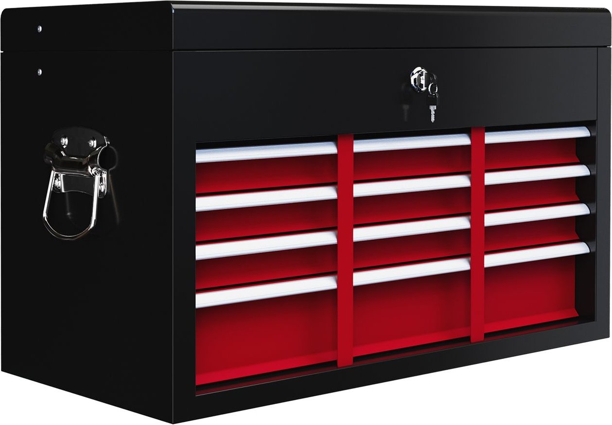 Werkzeugkasten, Werkzeugkoffer ohne Werkzeug, mit 6 Schubladen, Schloss