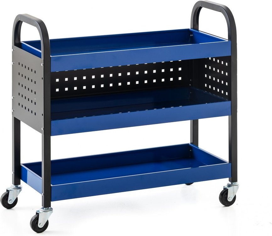 Werkzeugrollwagen mit 3 Ablagen 75x 35x 66 cm blau