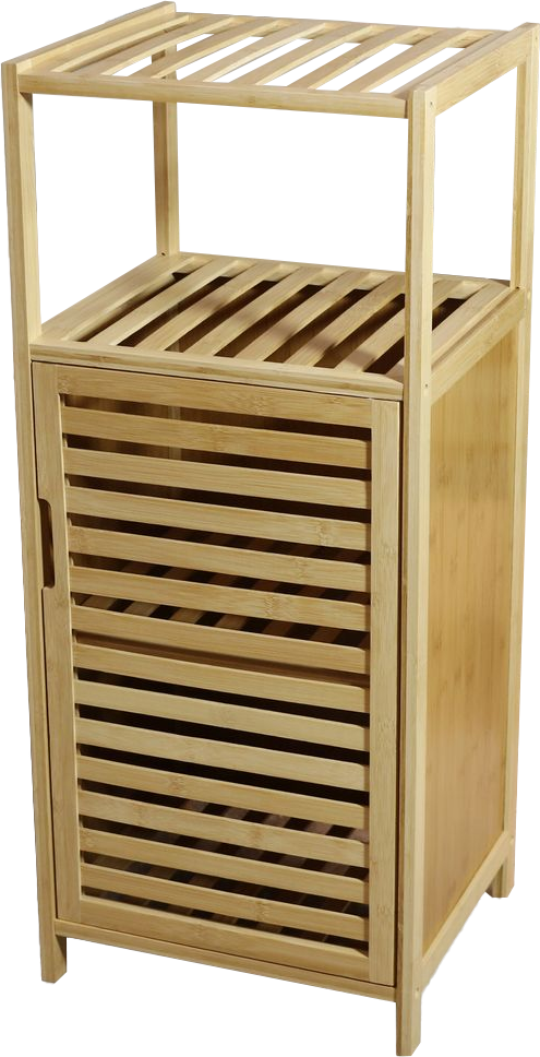 Thumbnail - Baderegal mit Tür aus Bambus , ca. 36,5 x 32,5 x 86 cm