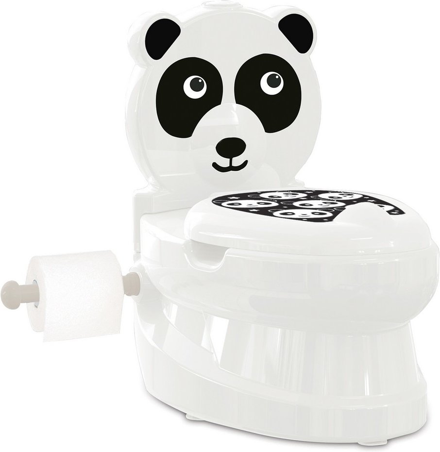 JAMARA-460958-Meine kleine Toilette Panda mit Spülsound und Toilettenpapierhalter