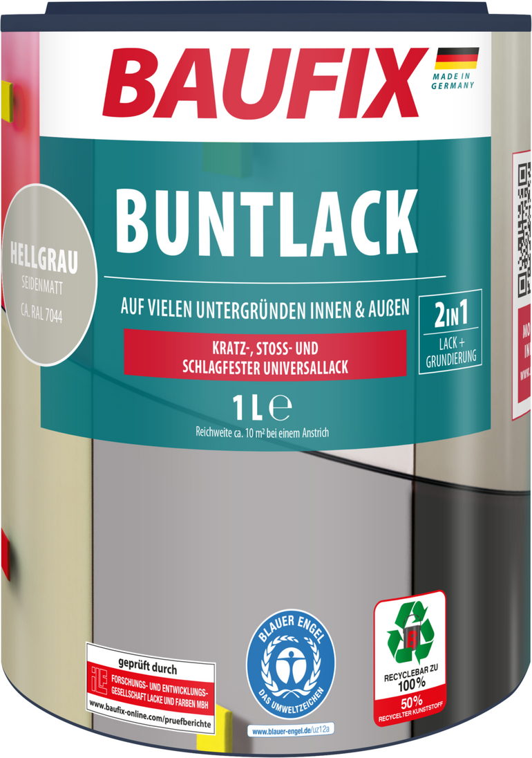 Buntlack seidenmatt hellgrau