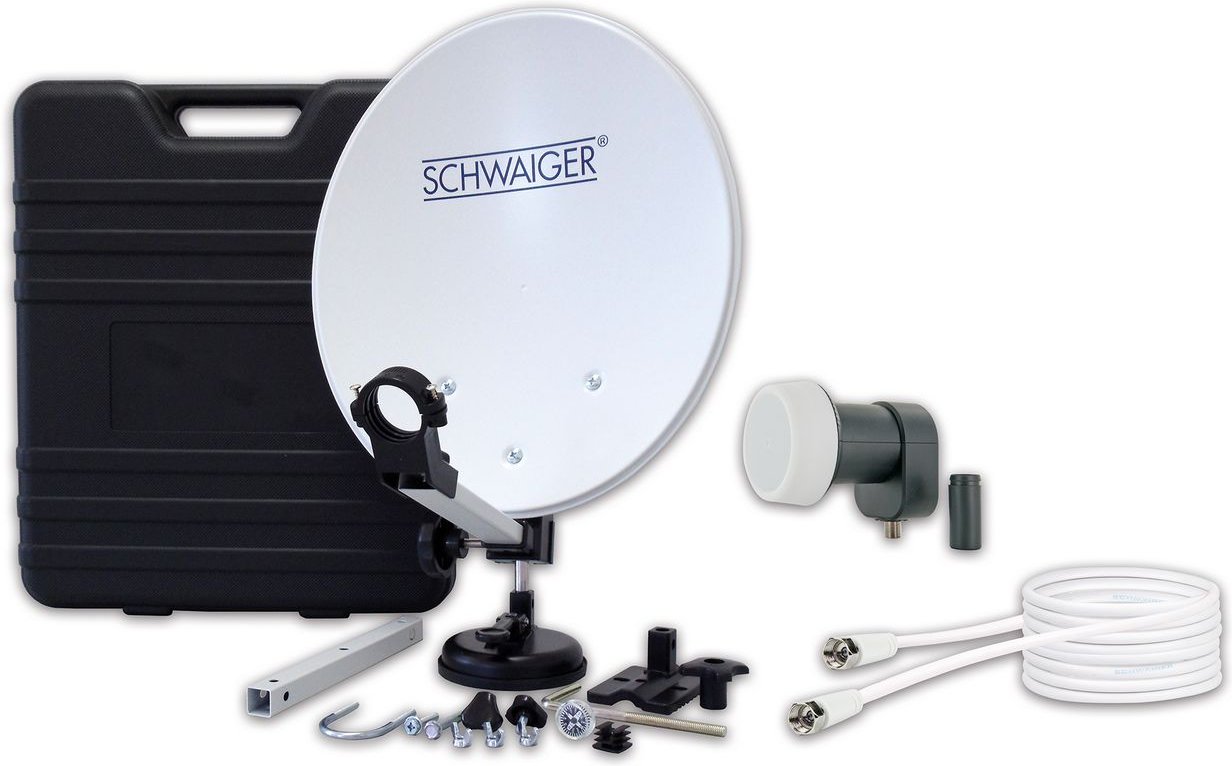 Camping Satellitenanlage Stahl Hellgrau 35 cm