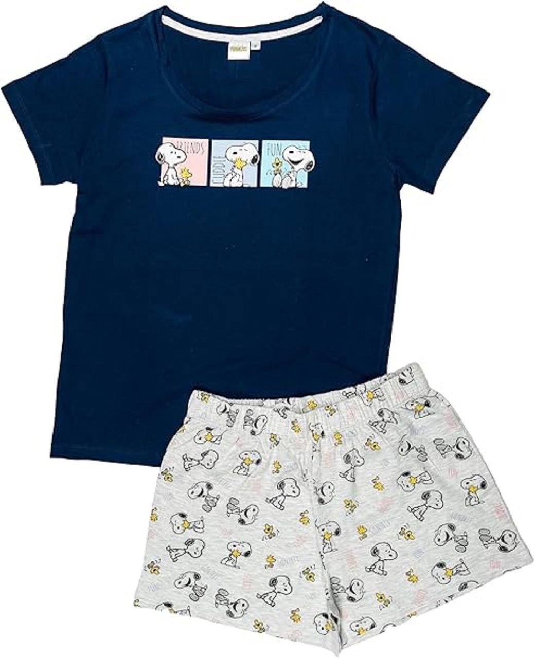Snoopy Damen Pyjama Set – Baumwolle, Tanktop & Shorts L