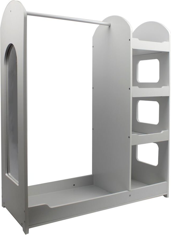 Kindergarderobe aus Holz mit Spiegel, ca. 93 x 39 x 112,5 cm - Weiß