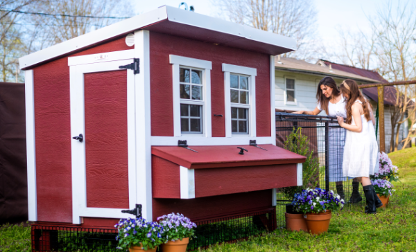 Großer Hühnerstall EZ Chicken Home 2,85m² Rot hergestellt in EU