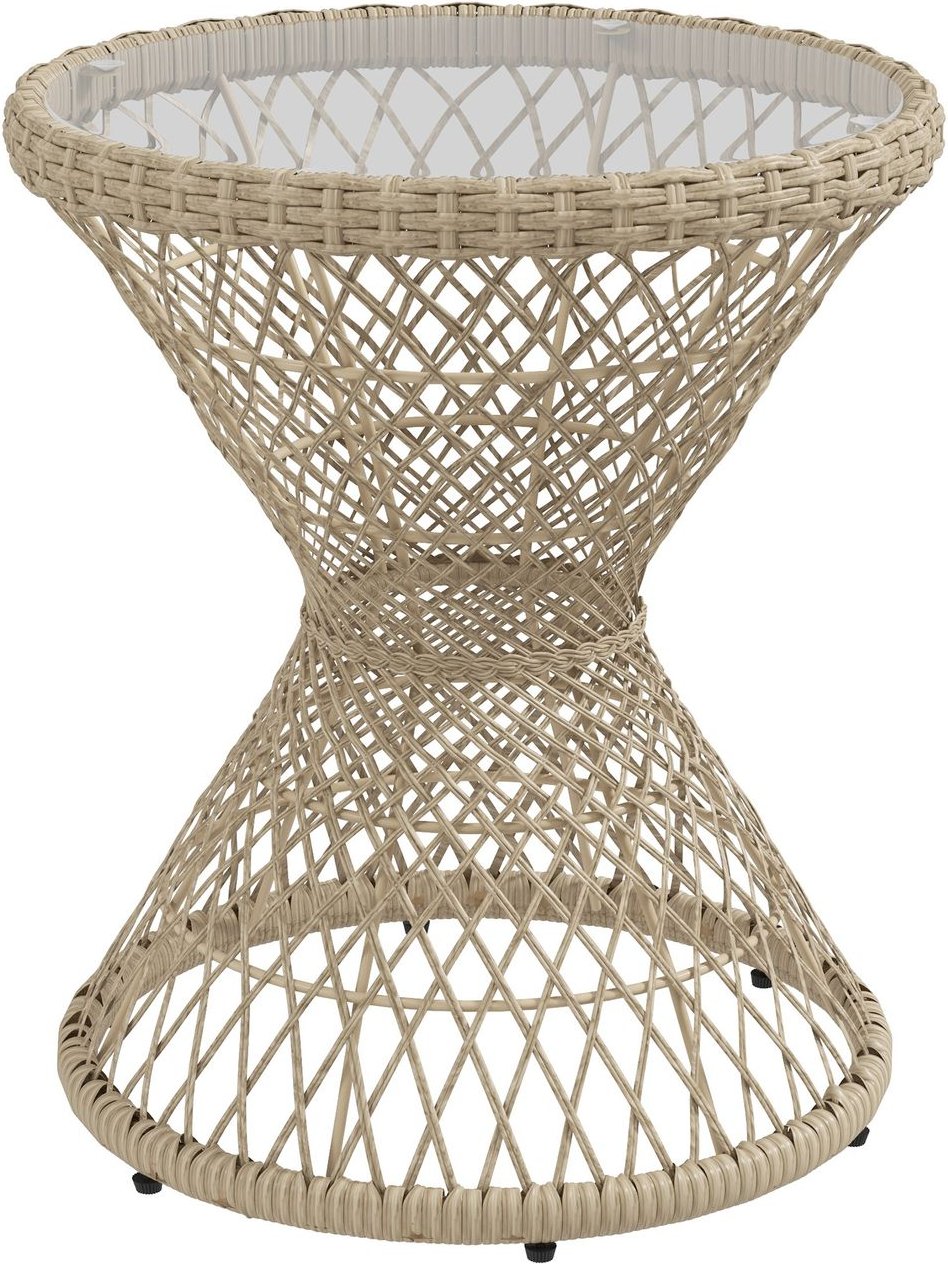 Beistelltisch Rattan Gartentisch, 45 x 45 cm Couchtisch mit UV-Schutz