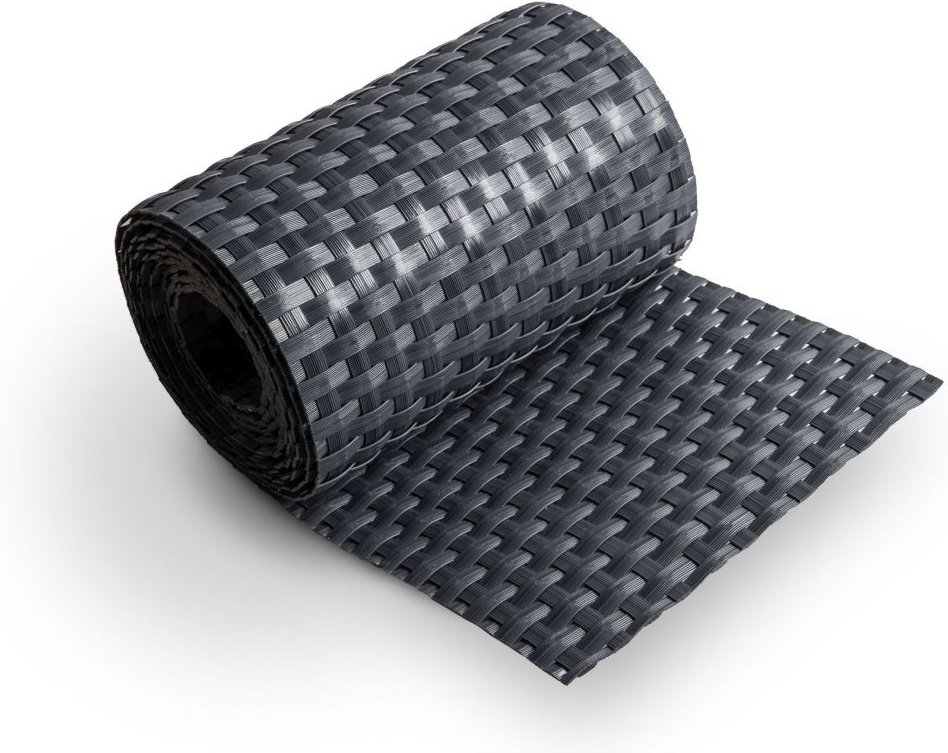 Thumbnail - Sichtschutzstreifen Rattan Einzelstreifen für Doppelstabmatten Anthrazit 2,55m