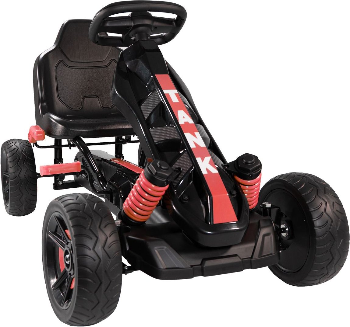 Go Kart Tretfahrzeug rot, Kinderfahrzeug ab 3 Jahre, Pedalfahrzeug