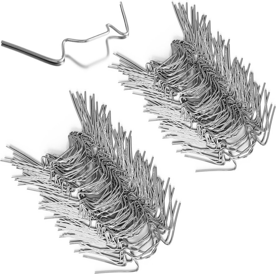 Deuba Gewächshausklammern Feder-Stahl 100er Set 8,5 x 3cm silber