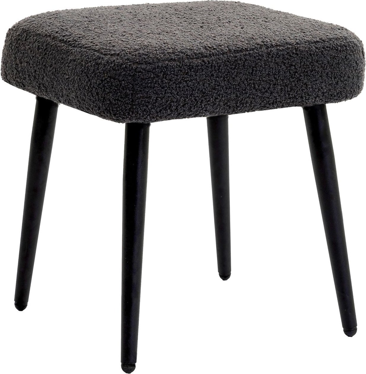 HOMCOM Fußhocker Sitzhocker Quadratischer Schminkhocker mit Kaschmir-Optik