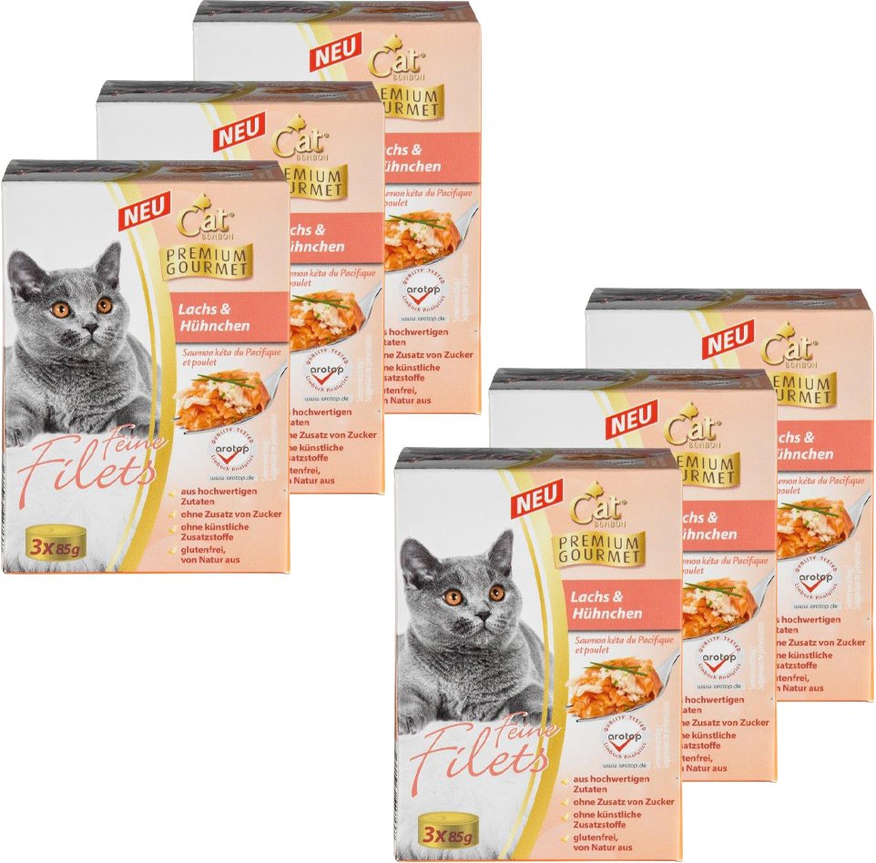Feine Filets, Lachs & Hühnchen, 3 x 85 gr. - 6er Set