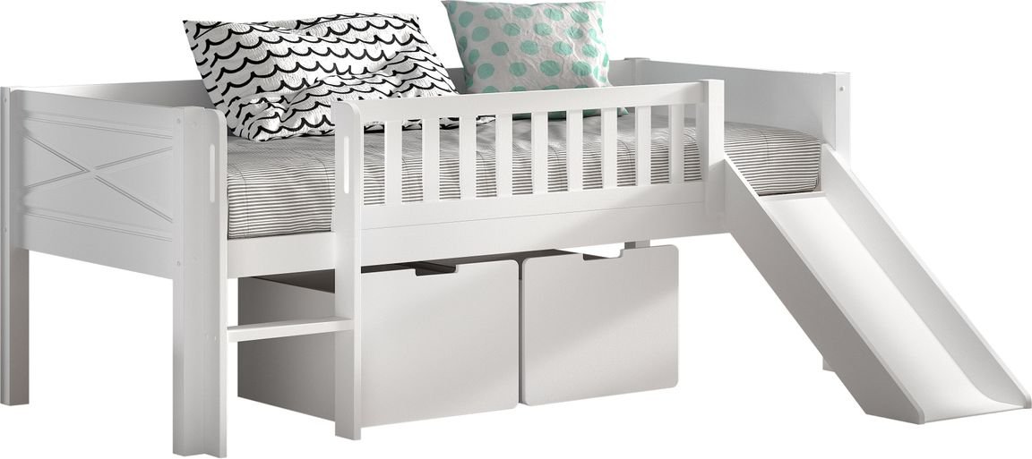 VIPACK - SCOTT Kojen-Spielbett 90x200cm, inkl. Leiter, Rutsche, Rolllattenrost, 2 Schubkästen