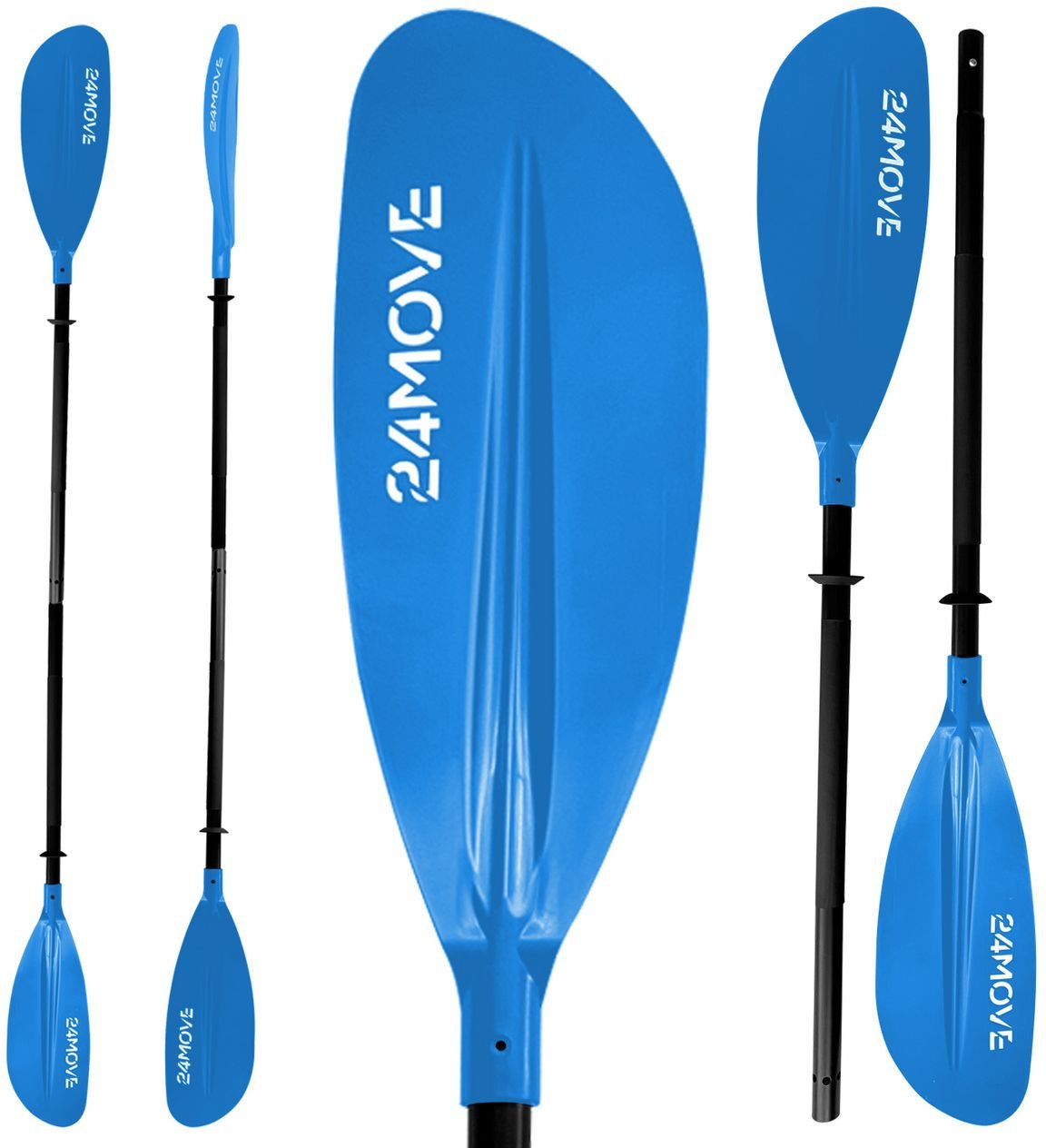 Kajak Doppelpaddel 220¿cm, Aluminium, Nylon-Kunststoff-Blätter, 2-teilig, blau