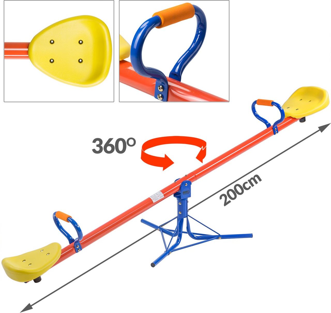 Spielwerk Gartenwippe 200x67x70cm - 360° drehbar - 70cm Höhe max. 70kg