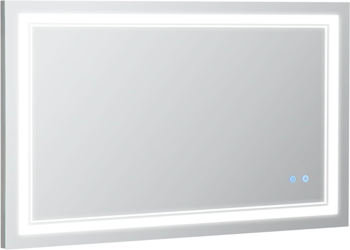 Badspiegel Badezimmerspiegel mit LED-Leuchte, Wasserdichter Wandspiegel